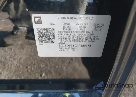 2024 Chevrolet Malibu Fwd 1Lt из США, поврежденный, VIN 1G1ZD5ST0RF180373